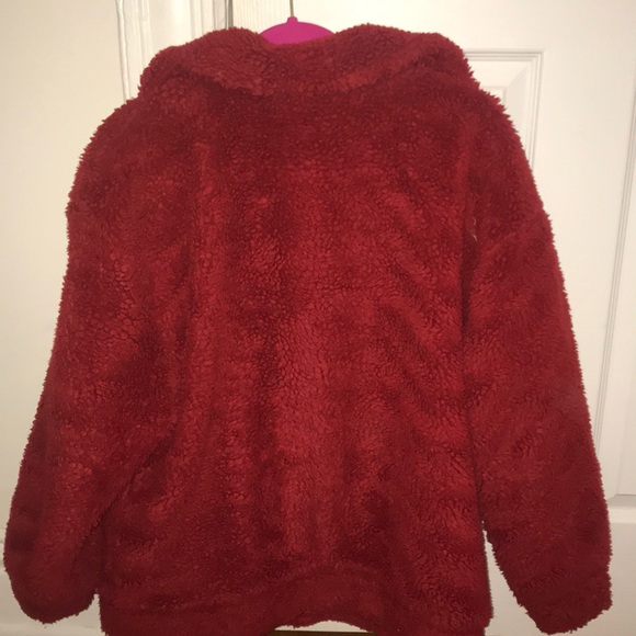 Red fuzzy coat - Picture 3 of 3